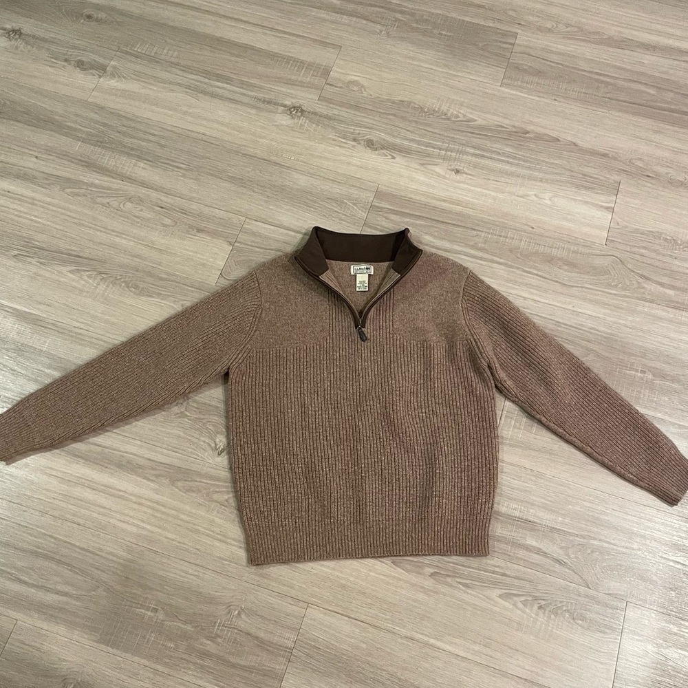 L.L. Bean Merino Wool Half Zip Sweater